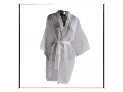 peignoir jetable blanc, kimono non tissé à usage unique