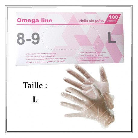 GANTS VINYLE TAILLE S/M BOITE DE 50