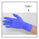 Boite de 100 Gants Nitrile VIOLET Non Poudrés résistants Taille S