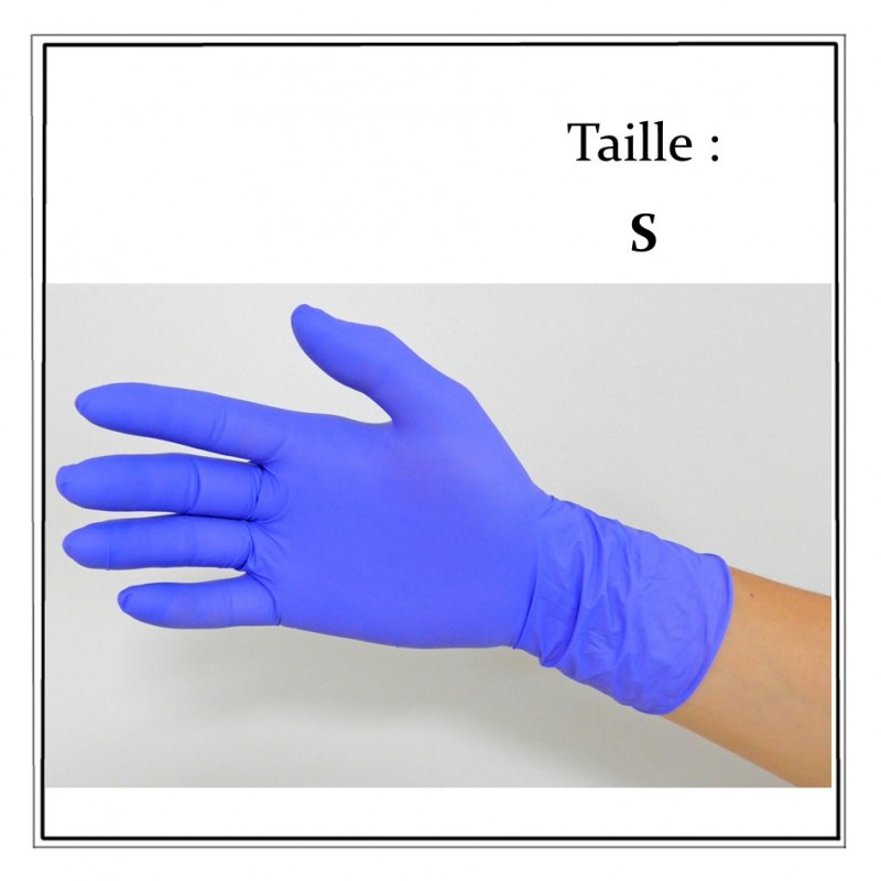 BOITE 100 GANTS NITRILE NOIR S Taille S