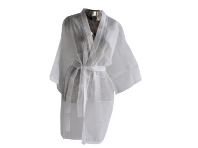 peignoir jetable blanc, kimono non tissé à usage unique