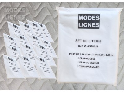 25 Sets de Draps à usage unique lit 140 x 200 x20 -2 Personnes